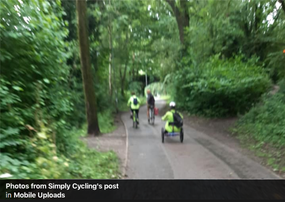 Riders out and about in Manchester's green spaces with Simply Cycling | photo credit: Simply Cycling on Facebook