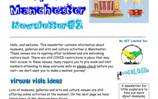screenshot of page 1 of the 2nd Explore Manchester newsletter
