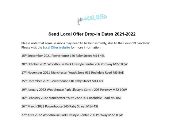 List of SEND Local Offer drop-ins in 2021-2022