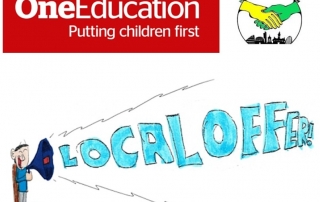 One Education's logo is on the upper left; Manchester Parent Carer Forum's logo is on the upper right; Manchester's SEND Local Offer logo is on the bottom