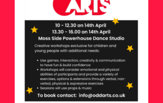 This screenshot of the SEND Local Offer newsletter shows Odd Arts' logo, accompanied by the text "Creative workshops exclusive for children and young people with additional needs", more info about the workshops, and followed by the date/times of the sessions and booking information.