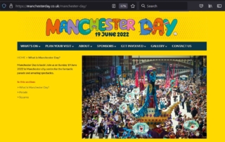 Screenshot of the "What is Manchester Day?" page from the event's website