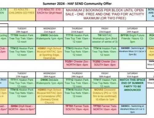 HAF SEND Community Offer – Block 3 Activities and Booking Dates