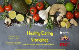 Poster for the Cookery and Nutrition #2 course | With Porter Nutrition and Manchester Carers Network | Image Source: liftedcarerscentre.org.uk
