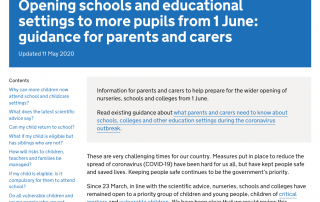 screenshot of the https://www.gov.uk/government/publications/closure-of-educational-settings-information-for-parents-and-carers/reopening-schools-and-other-educational-settings-from-1-june web page