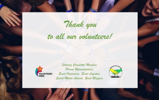 A thank you message for MPCF's volunteers in 2020 | Photo Credits: main image from Perry Grone via Unsplash.com; Volunteers' Week logo via volunteersweek.org