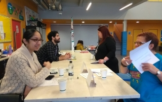 Gurmeet from our MPCF Team speaks to Geraldine from the Parent Champions during the SEND Local Offer Drop-in last January 2019.