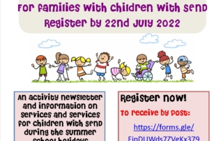 the flyer for our Explore Manchester information packs for families with children with SEND - "Register by 22nd July 2022"