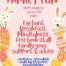 An Easter themed poster listing the event details, including the following activities: Egg hunt, Breakfast, Mindfulness, Free book stall, Family yoga, Support & advice. The words are surrounded by Easter eggs with two bunnies on top.
