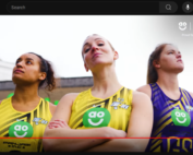 A screenshot of a Youtube video showing three members of the Manchester Thunder Netball team.