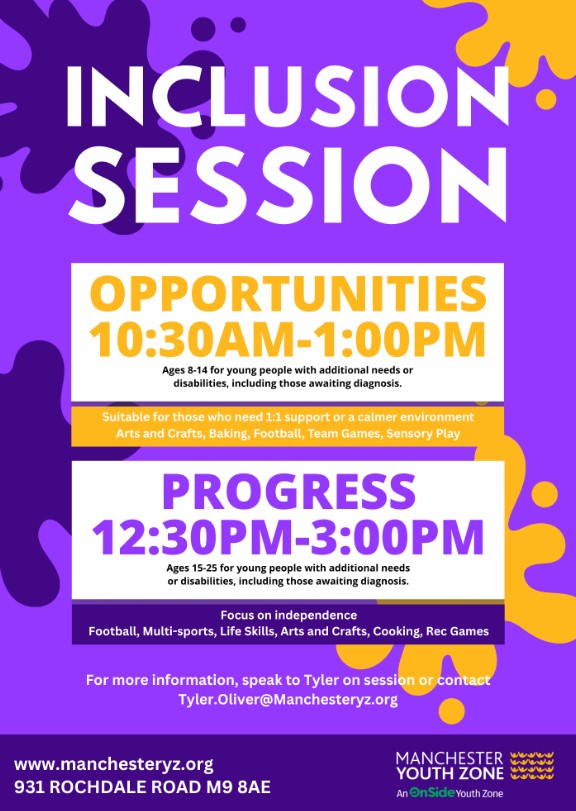 Manchester Youth Zone Inclusion Sessions