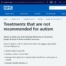 This is a screenshot taken from the NHS website on 2025-10-11 showing treatments that are not recommended for autism.