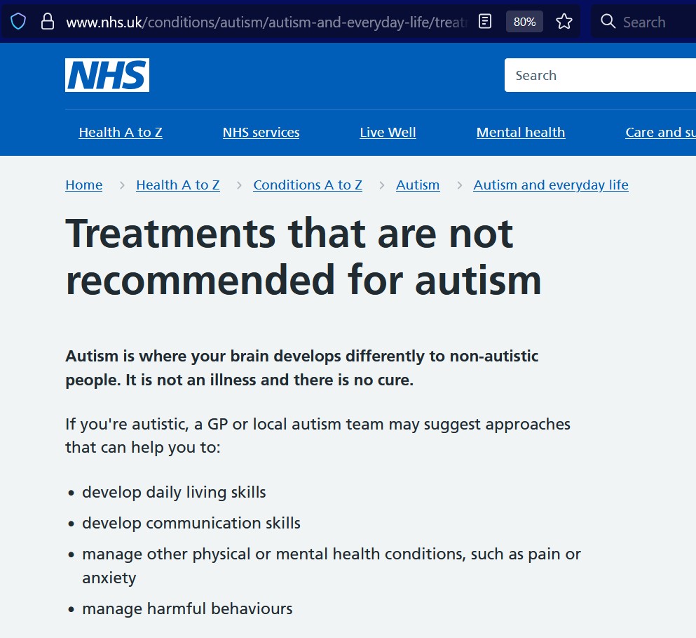 Treatments Not Recommended for Autism